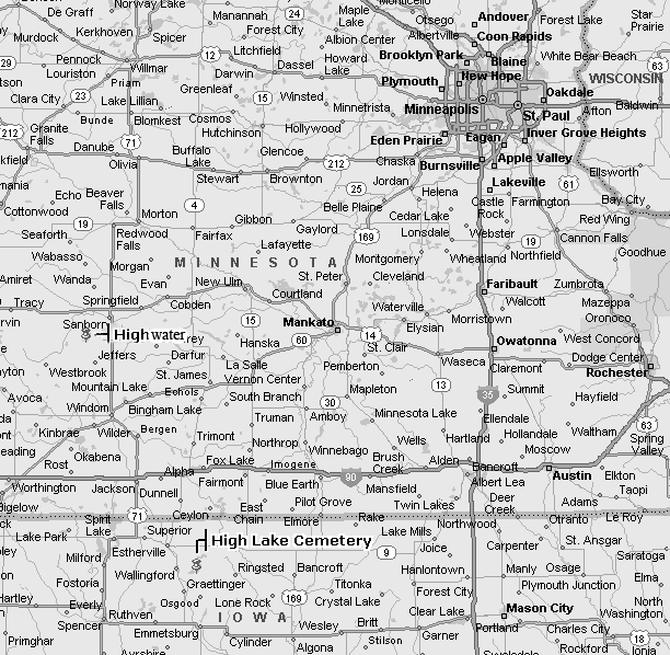 Askel og ingeborg budde først i Highwater, Minnesota, før dei i 1890 flytta til High Lake, Iowa.